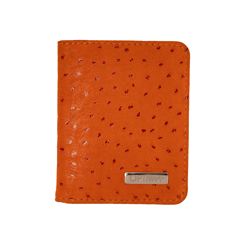 Portatarjetas-estampado-naranja-de-apuntar